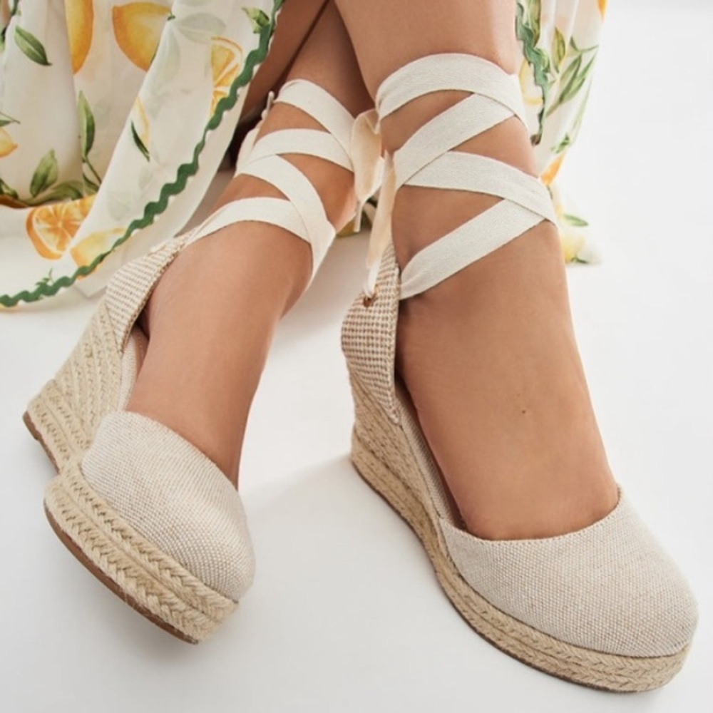 NWT Espadrille Wedges, Size 6.5